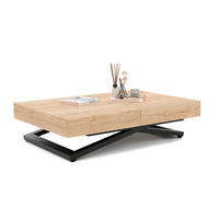COUCHTISCH SANELLE ausziehbar mit Liftfunktion, 120/80/76 cm Schwarz / Halifax-Eiche - Eichefarben/Schwarz, Holzwerkstoff/Metall (120/80/27cm) - Idohome