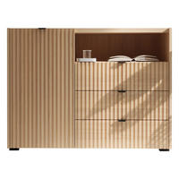 KOMMODE Cyliza 1D3SZ - Eichefarben/Graphitfarben, Holzwerkstoff/Kunststoff (106/80/40cm) - MIRJAN24