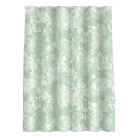DUSCHVORHANG Floraler Kupferstich Weißgrün 200/180 cm - Grün, Textil (200/180cm) - Bilderwelten
