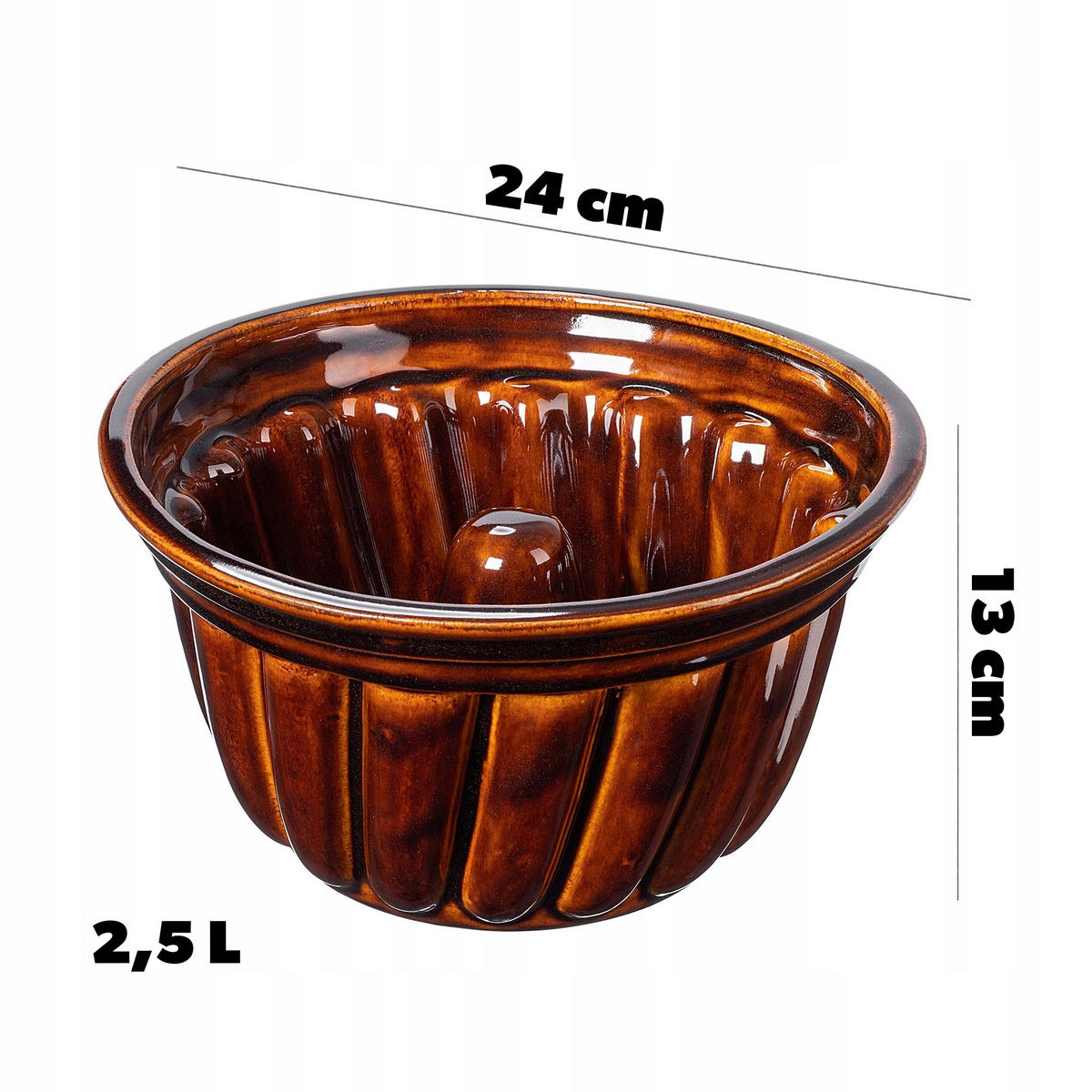 BACKFORM aus Steinzeug, 24 x 13 cm, 2.5L - Braun, Keramik (24/13/24cm) - KADAX