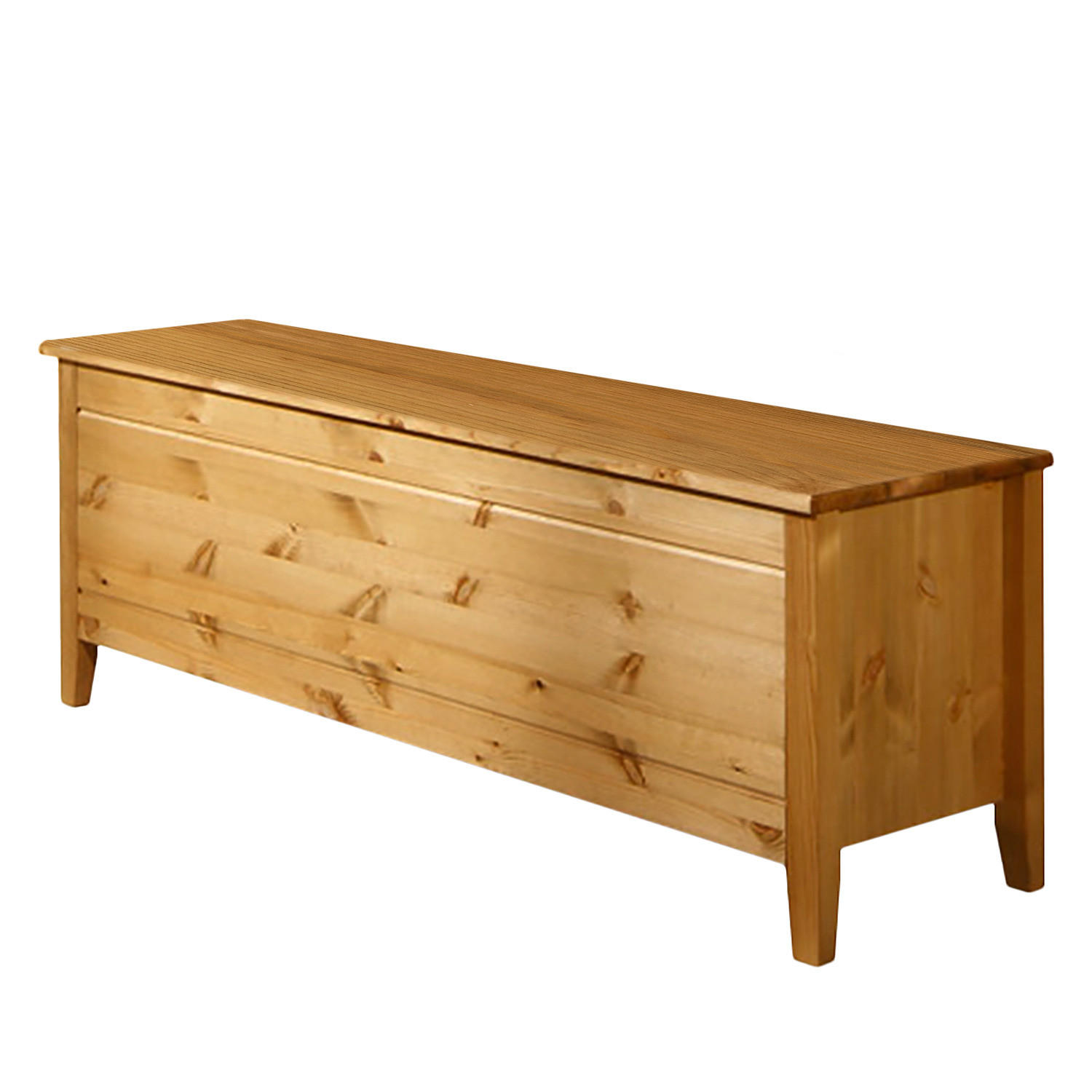 BETTTRUHE - Braun/Kieferfarben, Holz (136/47/38cm) - home24