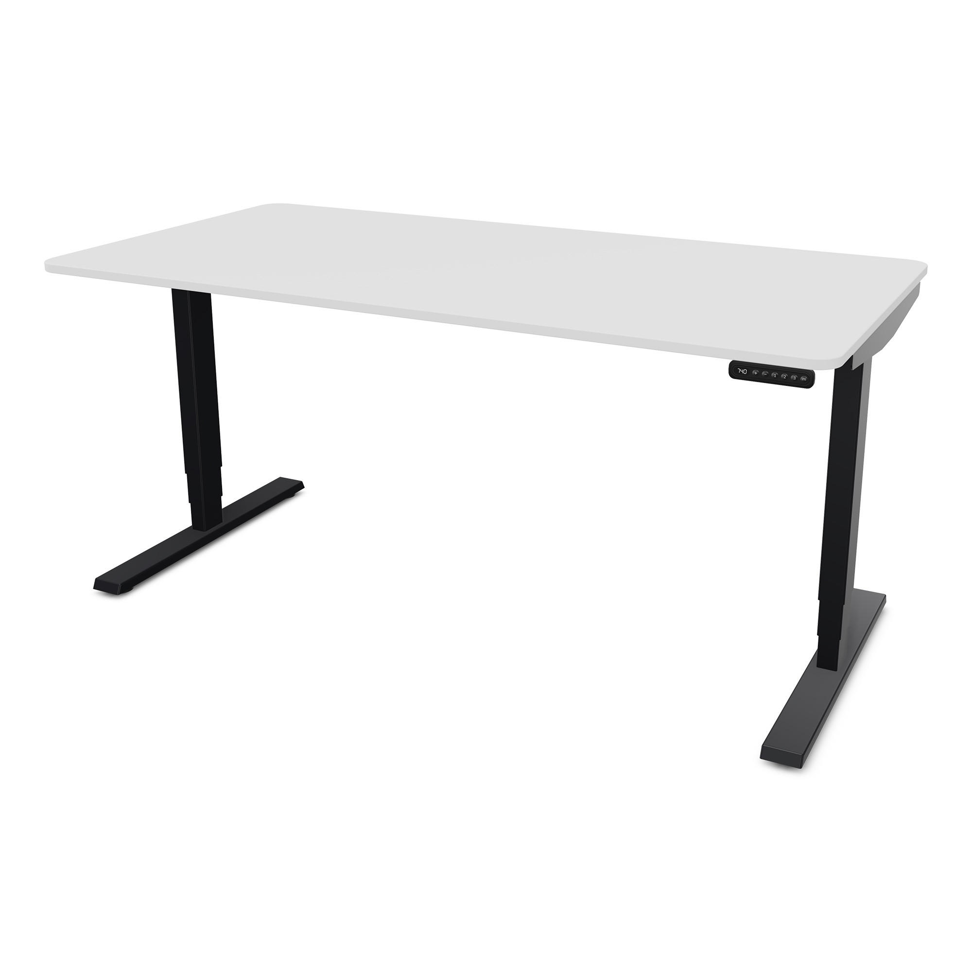 Assmann Schreibtisch Weiß, Schwarz 160x127x80 cm