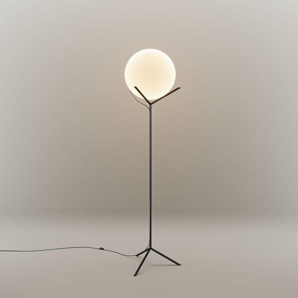 STEHLAMPE Poseidon Weiß Ø 40cm - Weiß, Glas (40/40/175cm) - s.luce
