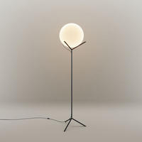 STEHLAMPE Poseidon Weiß Ø 40cm - Weiß, Glas (40/40/175cm) - s.luce