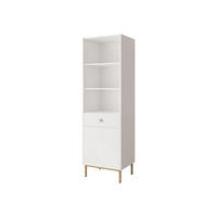 STANDREGAL Nutero 1D1SZ - Goldfarben/Weiß, Holzwerkstoff/Metall (54/180/42cm) - MIRJAN24