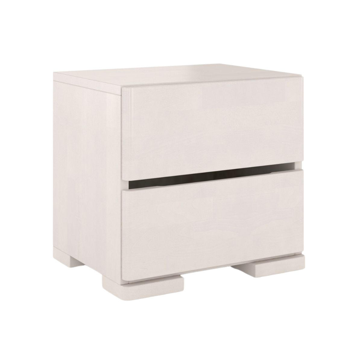 MASSIVHOLZNACHTTISCH Sandema mit zwei Schubladen, Buche - lackiert, Weiß - Weiß, Holz/Buchenholz (40/38/34cm) - Visby
