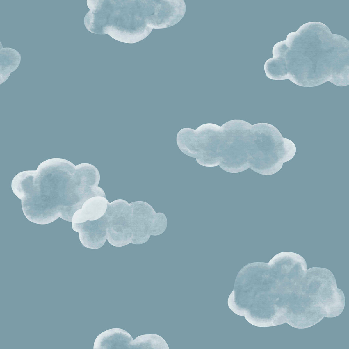VLIESTAPETE - kleine Wolke 1000x53cm - Blau, Papier/Kunststoff (53/1cm) - Superfresco Easy
