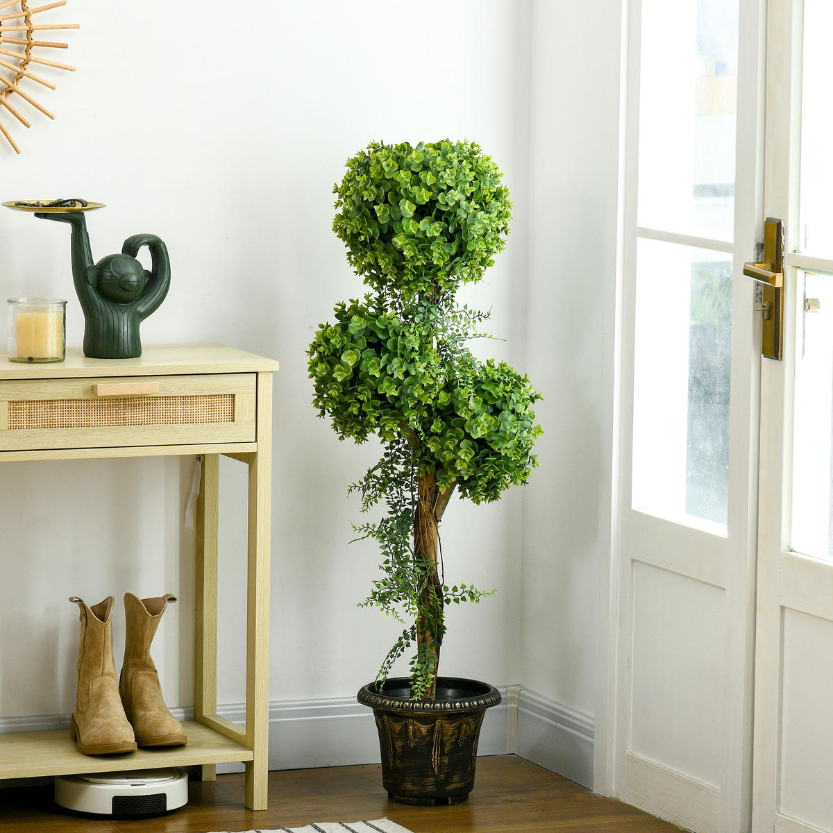 KUNSTBAUM Grün realistisch mit Topf 115 cm - Grün, Kunststoff (115cm) - PANGIVO