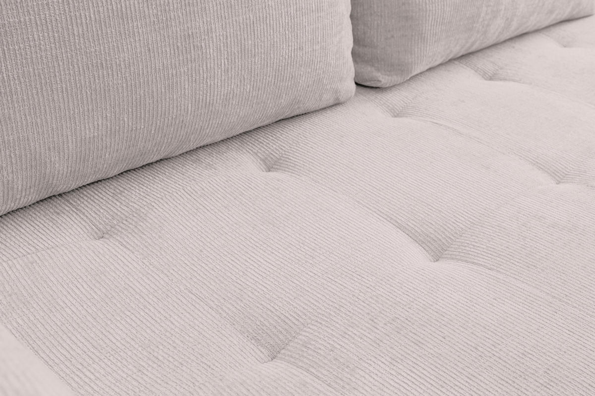 ECKSOFA Lucky in L-Form mit Schlaffunktion und Bettkasten, Farbe: Beige, Strukturstoff, Ottomane Links oder Rechts - Beige, Textil (275/160cm) - VENASI MÖBEL