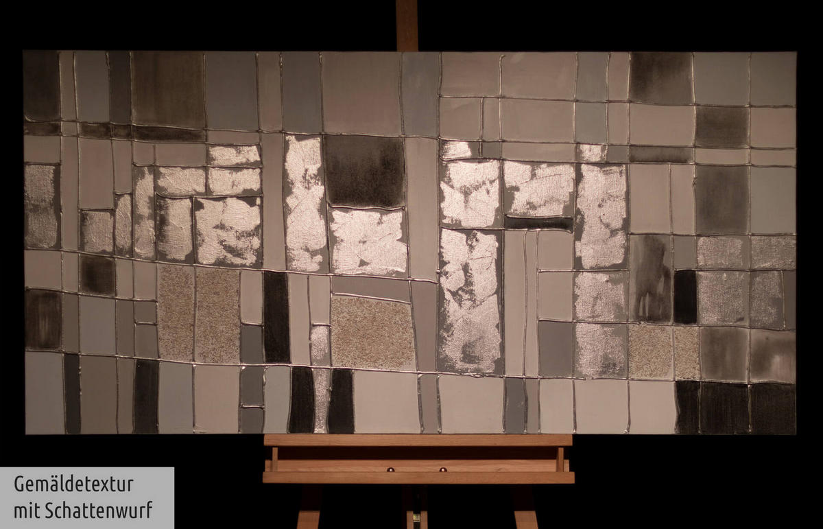 ACRYLBILD HANDGEMALT 140/70 cm - Grau, Holz/Textil (2.2/70cm) - KUNSTLOFT
