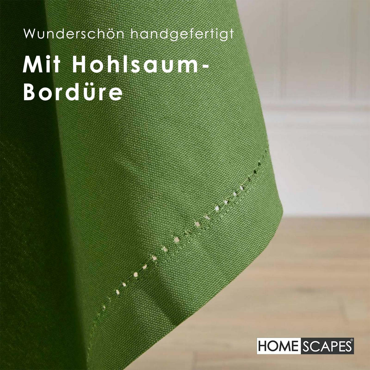 TISCHDECKE olivgrün rund 178 cm, 100% Baumwolle - Olivgrün, Textil (178/178cm) - Homescapes