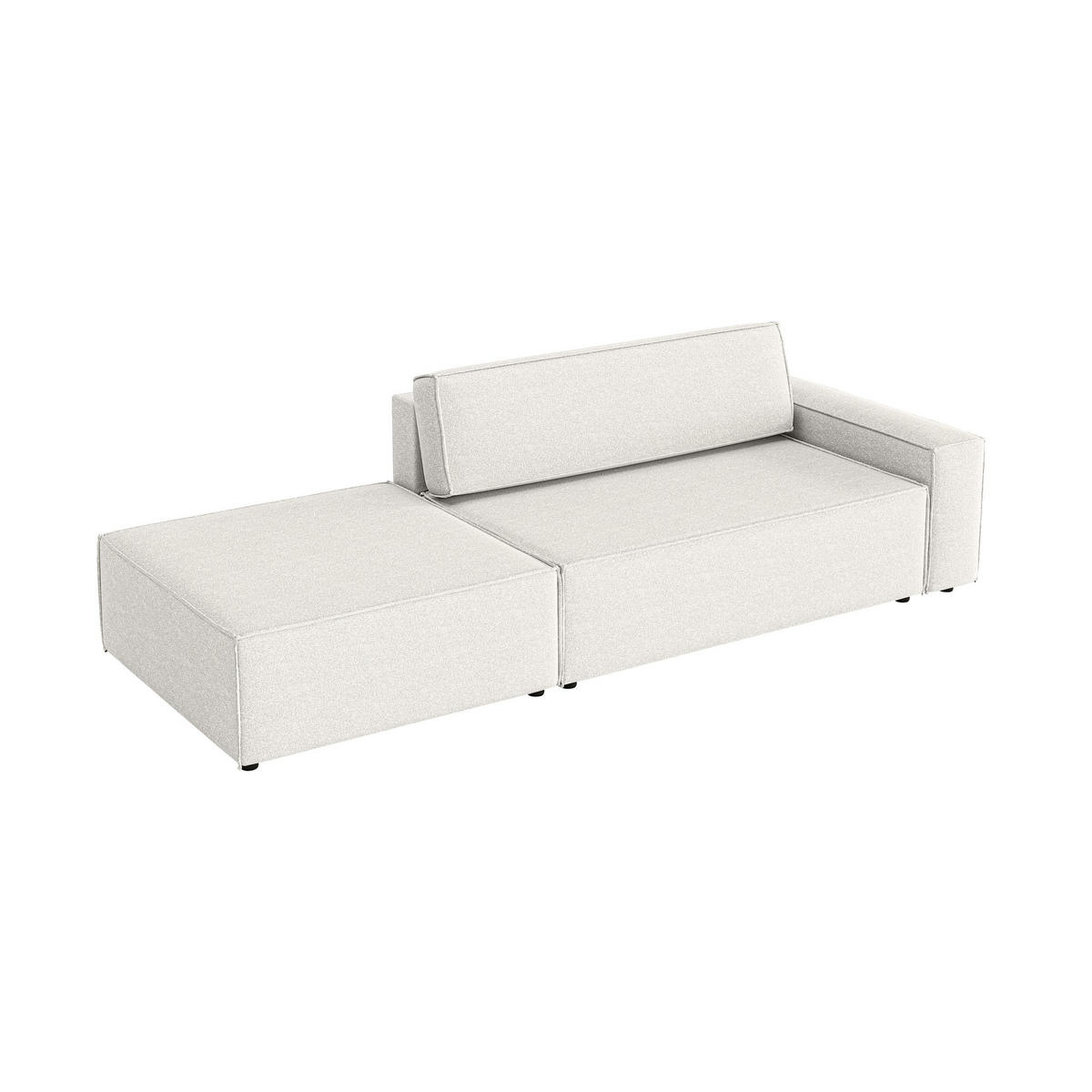 SCHLAFSOFA Lummo Si mit Schlaffunktion, Cremeweiß - Weiß, Textil (263/70/100cm) - Fedve