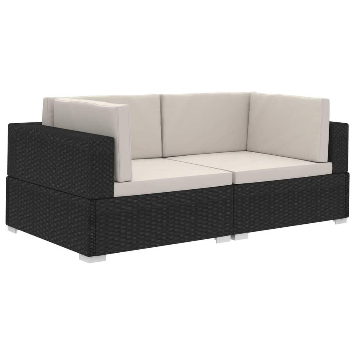 GARTENSOFA KYZO 70/54/70 cm （2-SITZER） - Schwarz, Holz (70/54/70cm) - ZMH