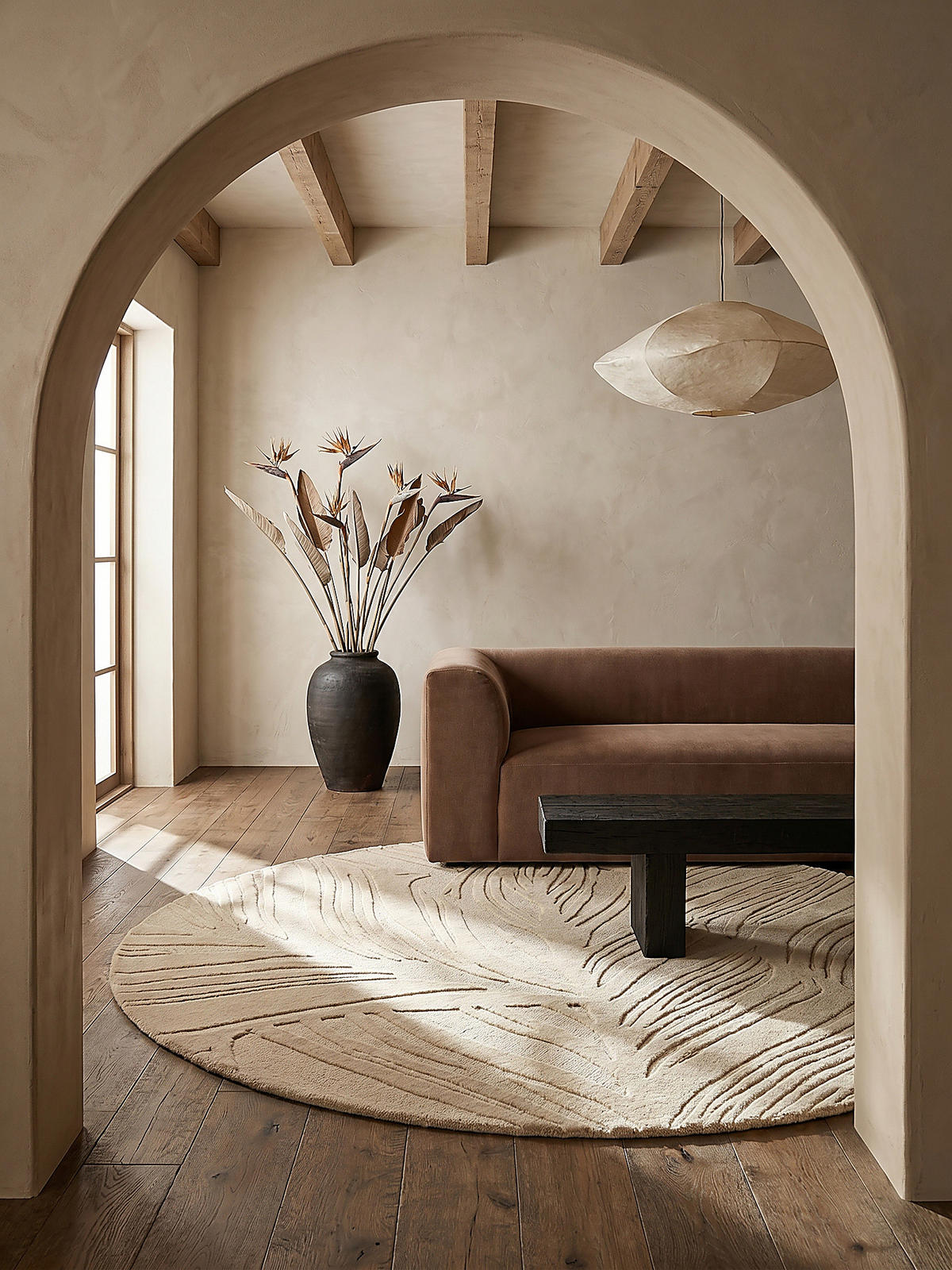 WOLLTEPPICH LEVEN Ø 160 cm - Beige, Textil (160/160cm) - KADIMA DESIGN