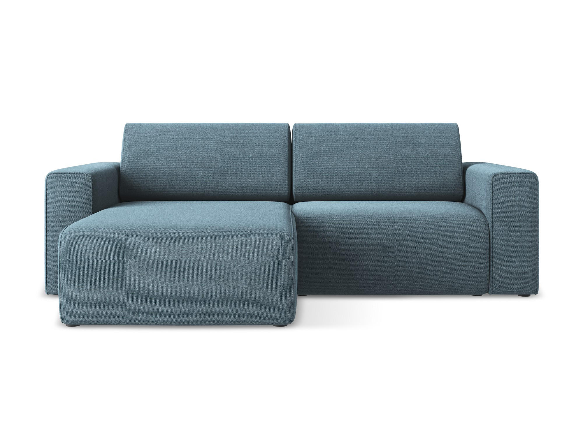 ECKSOFA Links Strukturstoff Stoff Blau - Blau/Schwarz, Kunststoff/Textil (167/224cm) - Makamii