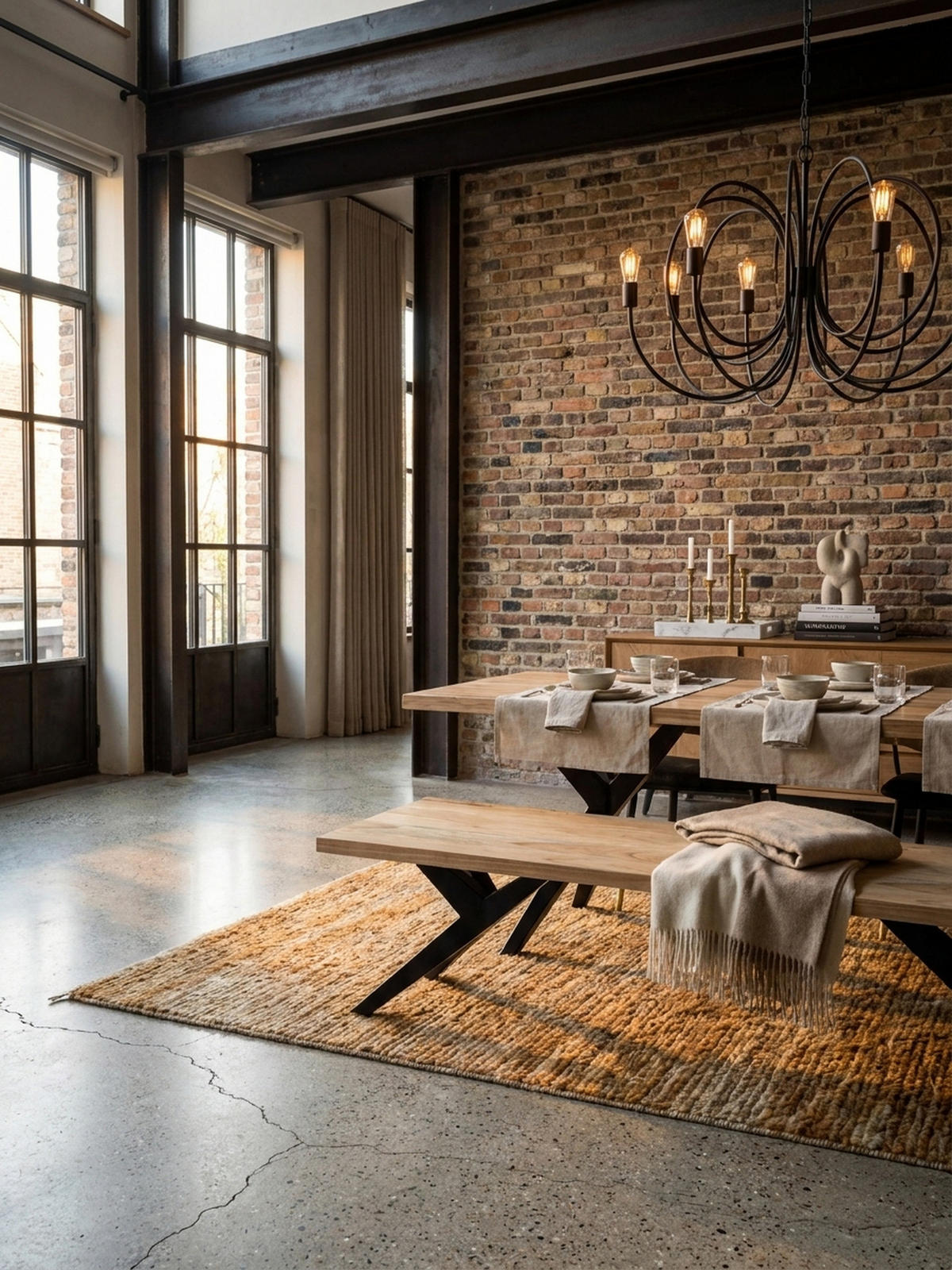 ESSZIMMERBANK Massivholz Metall Loft-Stil, Akazie 120x45x45 cm - Schwarz/Braun, Holz/Metall (120/45/45cm) - KADIMA DESIGN