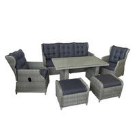 GARTEN-SITZGRUPPE Bilbao Braun Polyrattan für 7 Personen - Braun, Naturmaterialien - Green Spirit