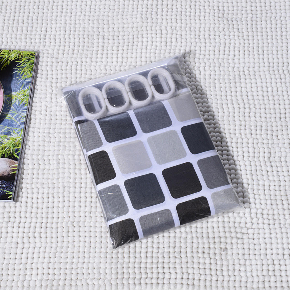 DUSCHVORHANG Mosaik Polyester dick wasserdicht für Zuhause Breite x Höhe - Multicolor, Textil (200/200cm) - MCBOSON