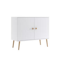 KOMMODE NATURA, 100 cm, Weiß Matt, 2-türig - Weiß, Holz (100/85/42cm) - Excellent Home