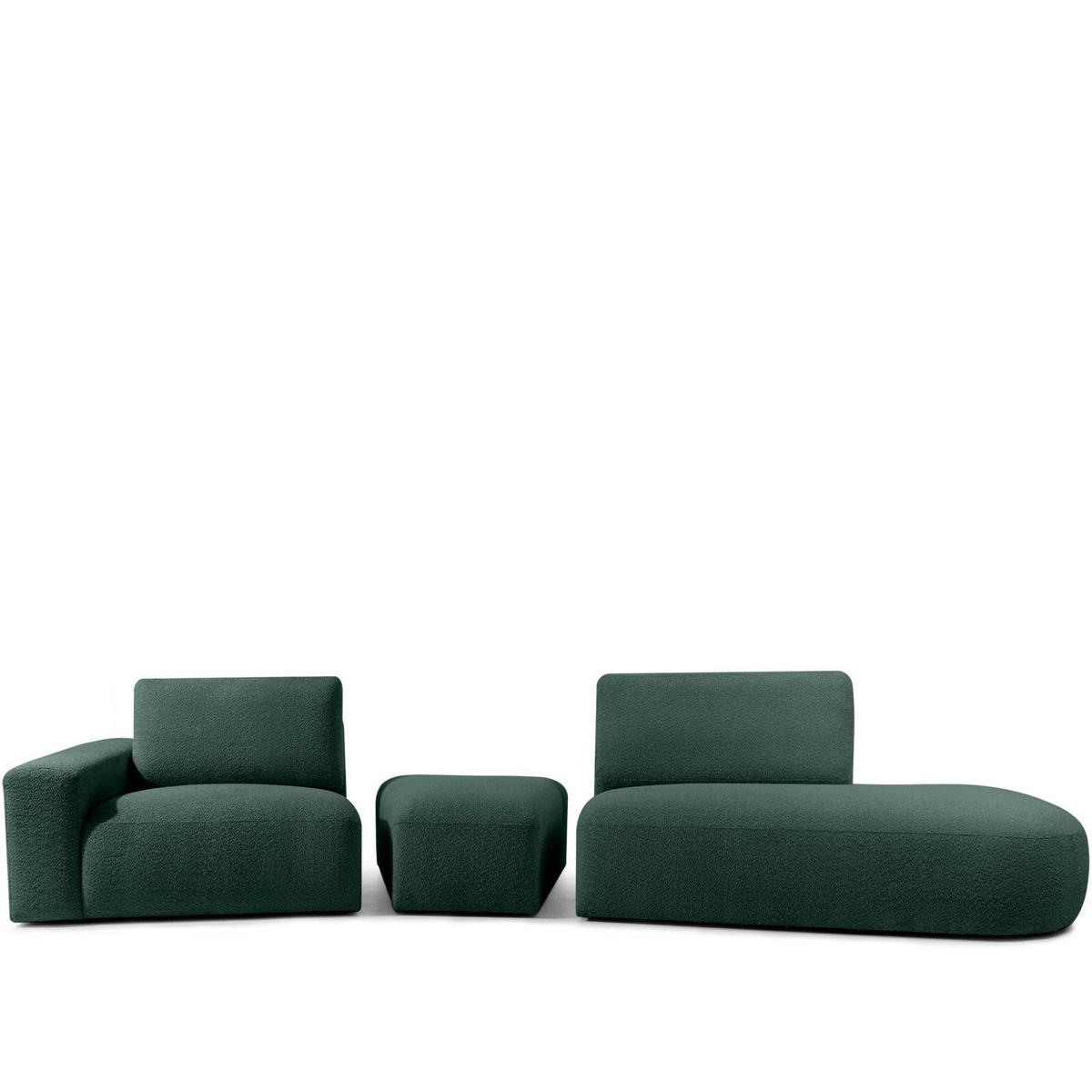 4-SITZER ECKSOFA ZUCCO Boucle rechts, Grün - Grün, Textil (350/84/105cm) - KONSIMO®