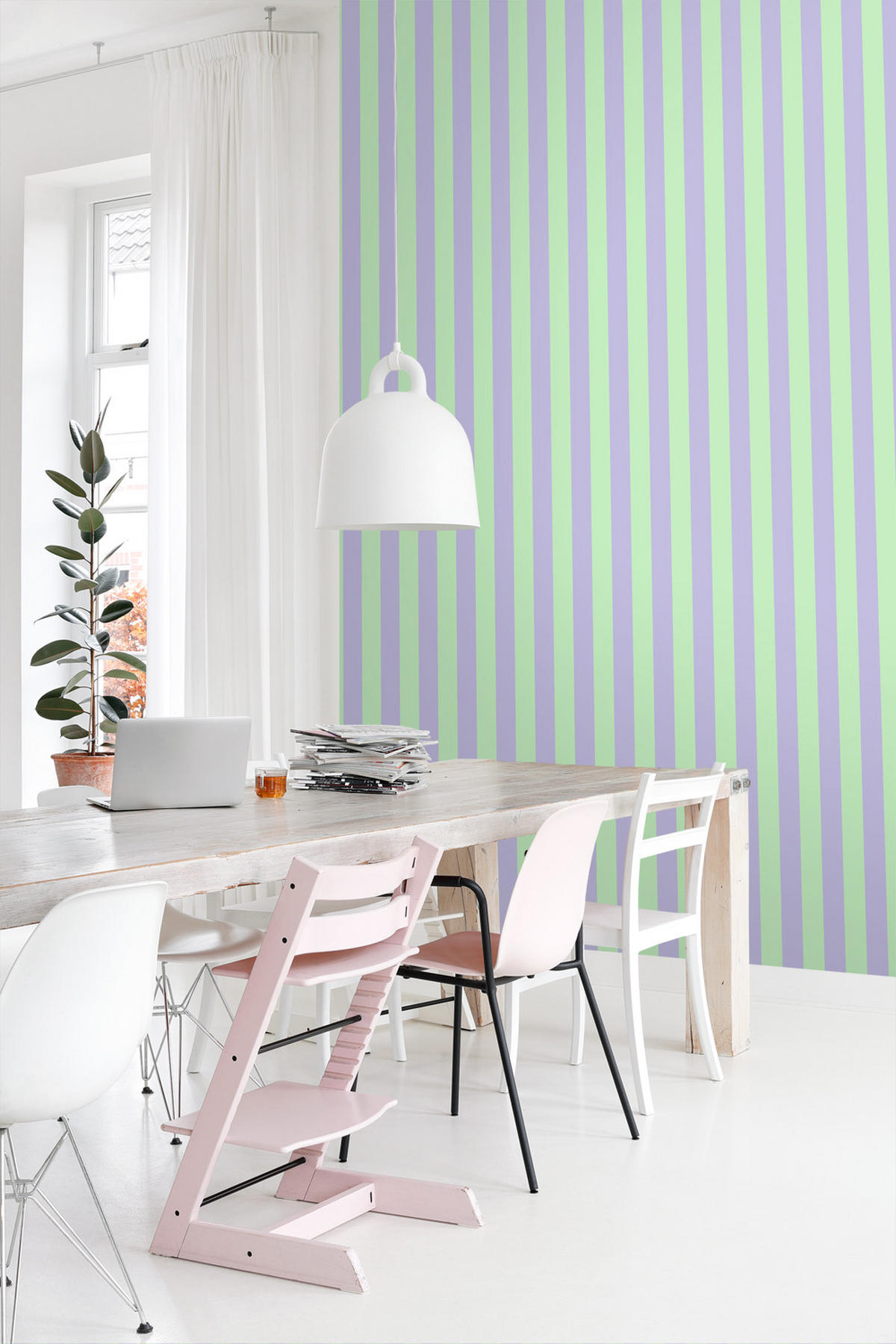 TAPETE Streifen 0.53 x 10.05 m - Lila, Papier (53/1000cm) - ESTAhome