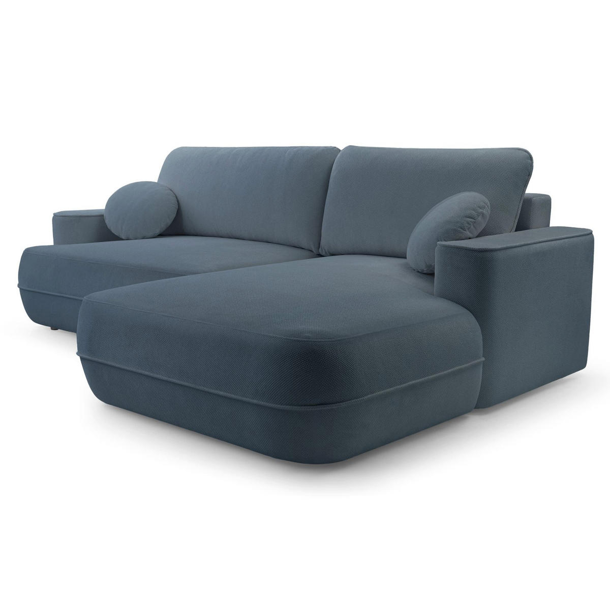 ECKSOFA Fuerro Hellblau Strukturstoff - Schwarz/Hellblau, Kunststoff/Textil (168/260cm) - Selsey