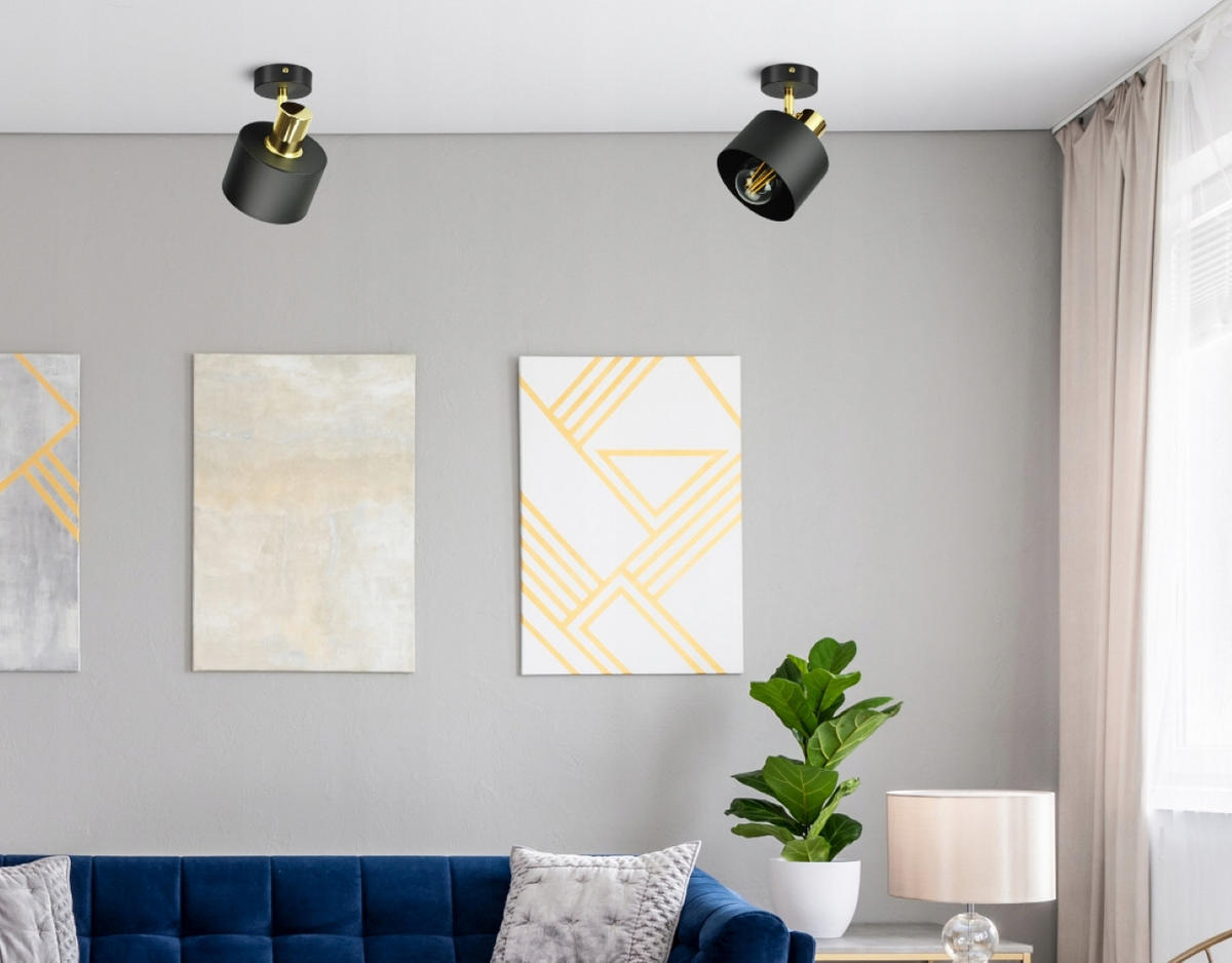 DECKENLEUCHTE BLACKSPOT - Goldfarben/Schwarz, Metall (12/12/20cm) - kiki design