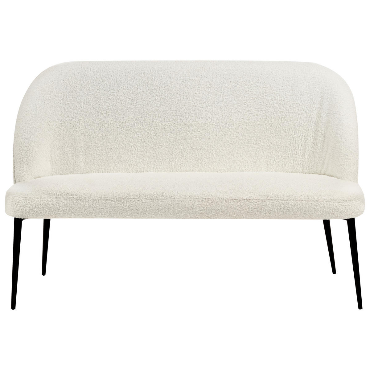 2-SITZER-KÜCHENSOFA Bouclé weiß Osby - Schwarz/Weiß, Textil (130/85/49cm) - Beliani