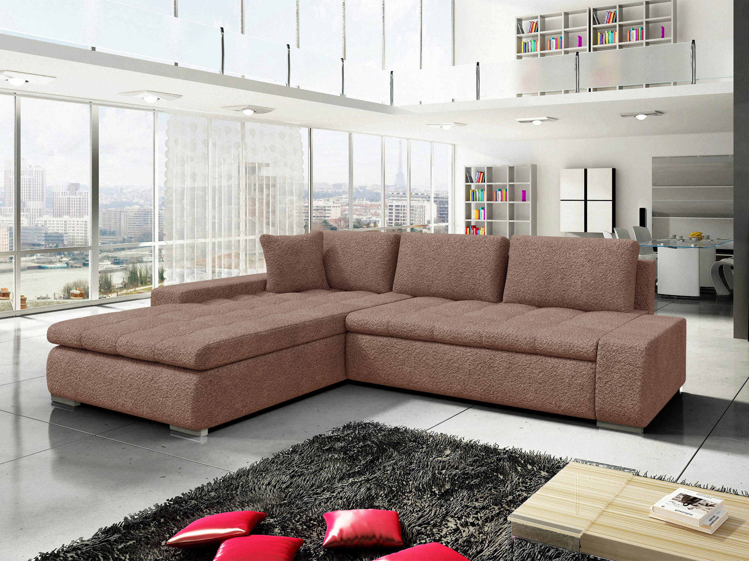 ECKSOFA Orkan - Dunkelrosa, Holz/Textil (302/213cm) - MIRJAN24