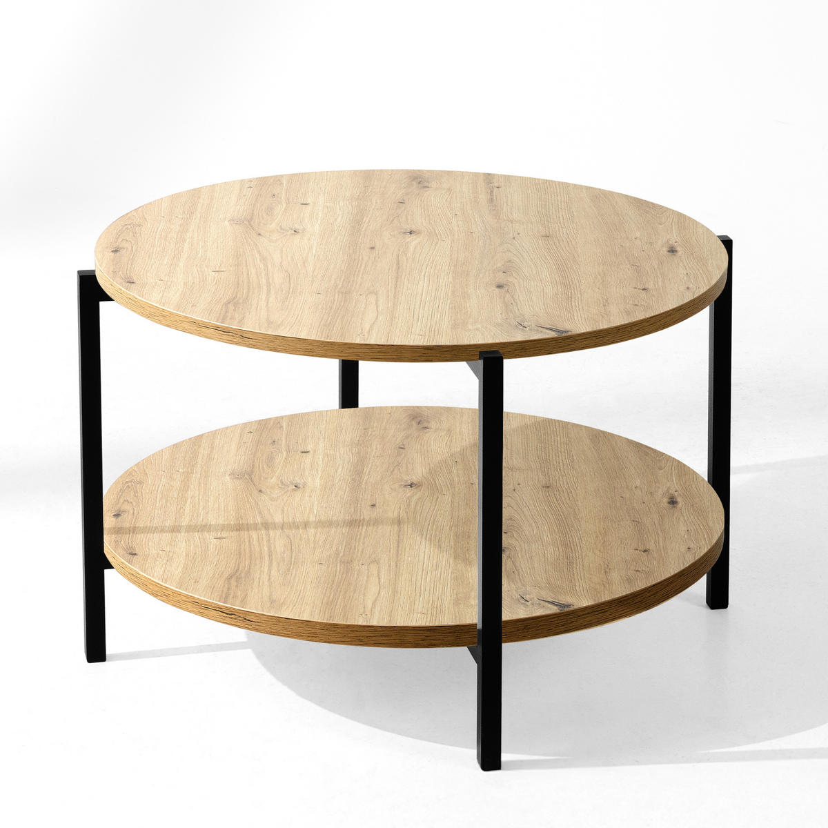 COUCHTISCH HEIRO Kaffeetisch - Eiche Artisan, Holzwerkstoff/Metall (69/69/45cm) - KONSIMO®