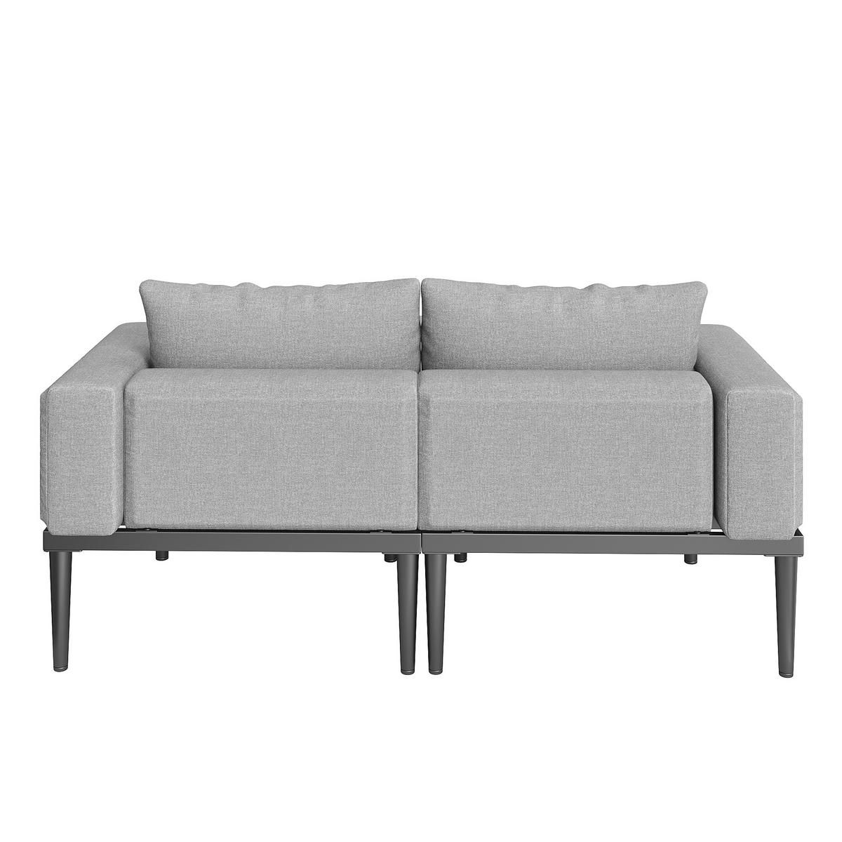 DOPPELBETT Outdoor Wasserdicht Mit Regalen - Grau, Metall (140/30/150cm) - FLIEKS