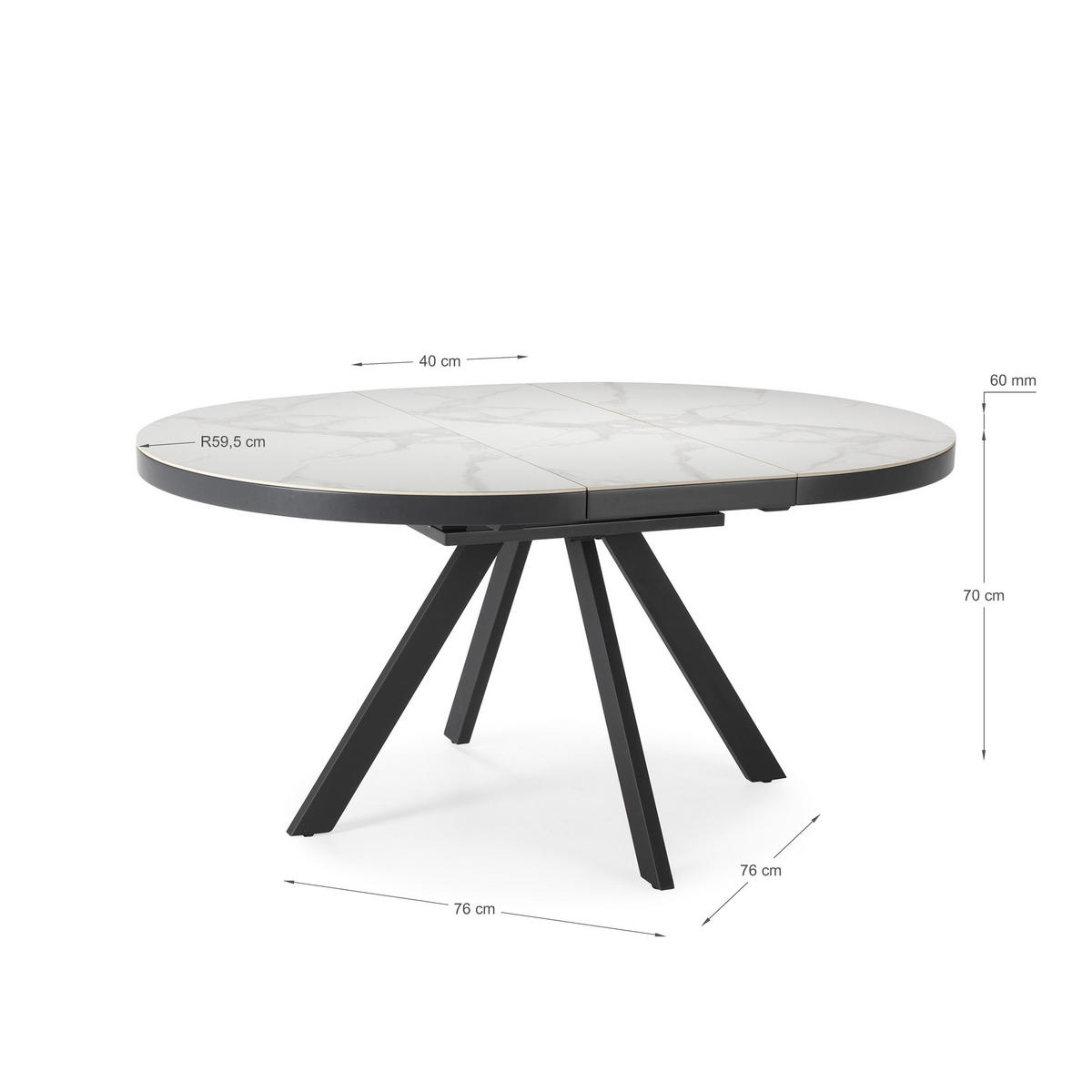 ESSTISCH Bela Weiß 120/120/76 cm - Weiß, Holz (120/120/76cm)