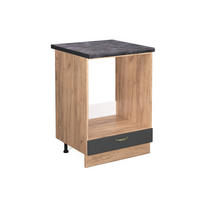 HERDUMBAUSCHRANK Fame-Line Anthrazit-Gold 60 cm, AP Anthrazit - Anthrazit/Eiche Wotan, Holzwerkstoff (60/82/60cm) - Vicco