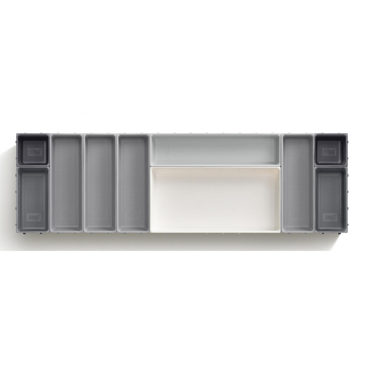 BESTECKKASTEN Besteckkästen Set 10-teilig Blox - Grau, Kunststoff (44/5/53cm) - Kela