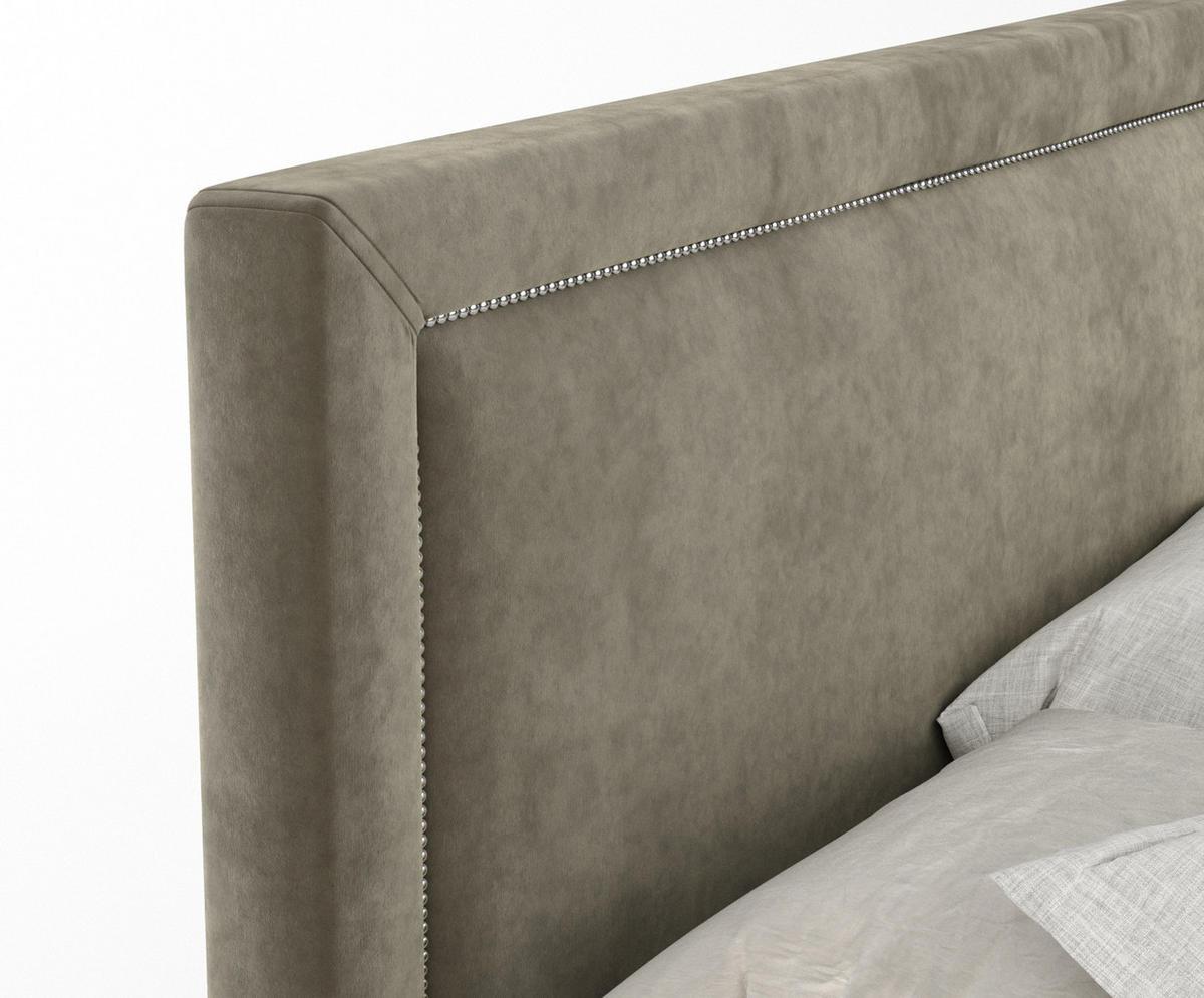 BOXSPRINGBETT Lavenda Taupe 160/200 cm - Taupe/Schwarz, Holz/Holzwerkstoff (160/200cm) - Maison de Reve