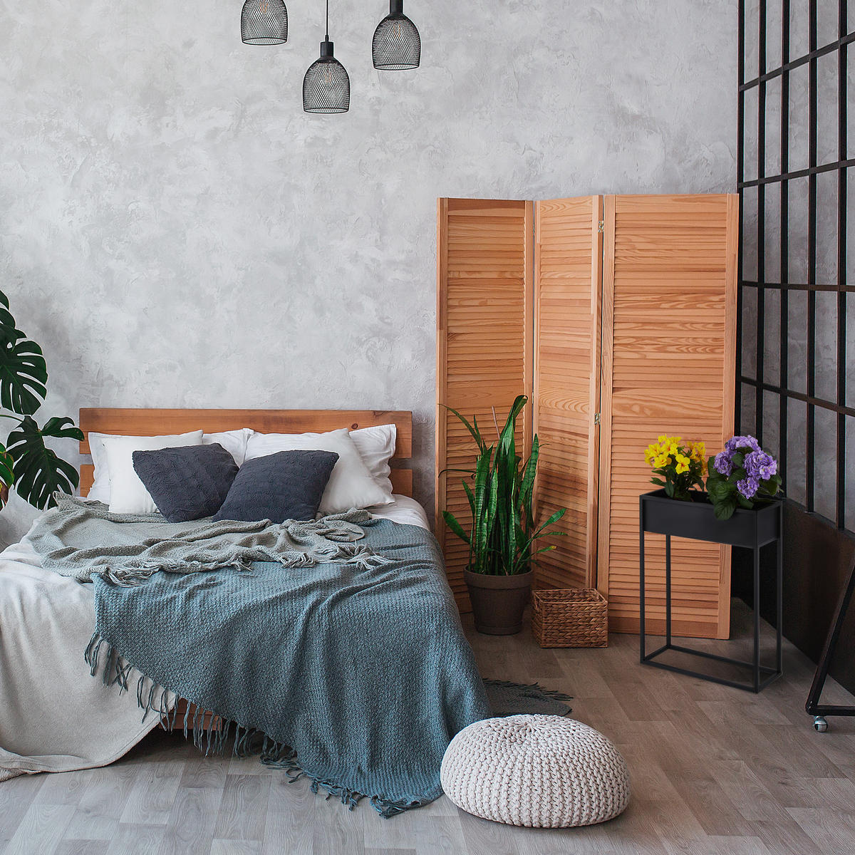 BLUMENSTÄNDER - Schwarz, Metall (55/70/20cm) - Relaxdays