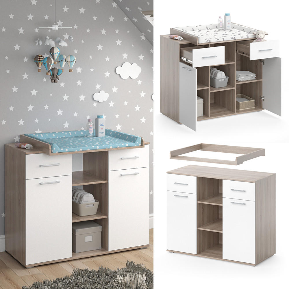 WICKELKOMMODE Leonie Sonoma 113 x 109 cm - Braun/Sonoma Eiche, Holzwerkstoff (113/109/70cm) - Vicco