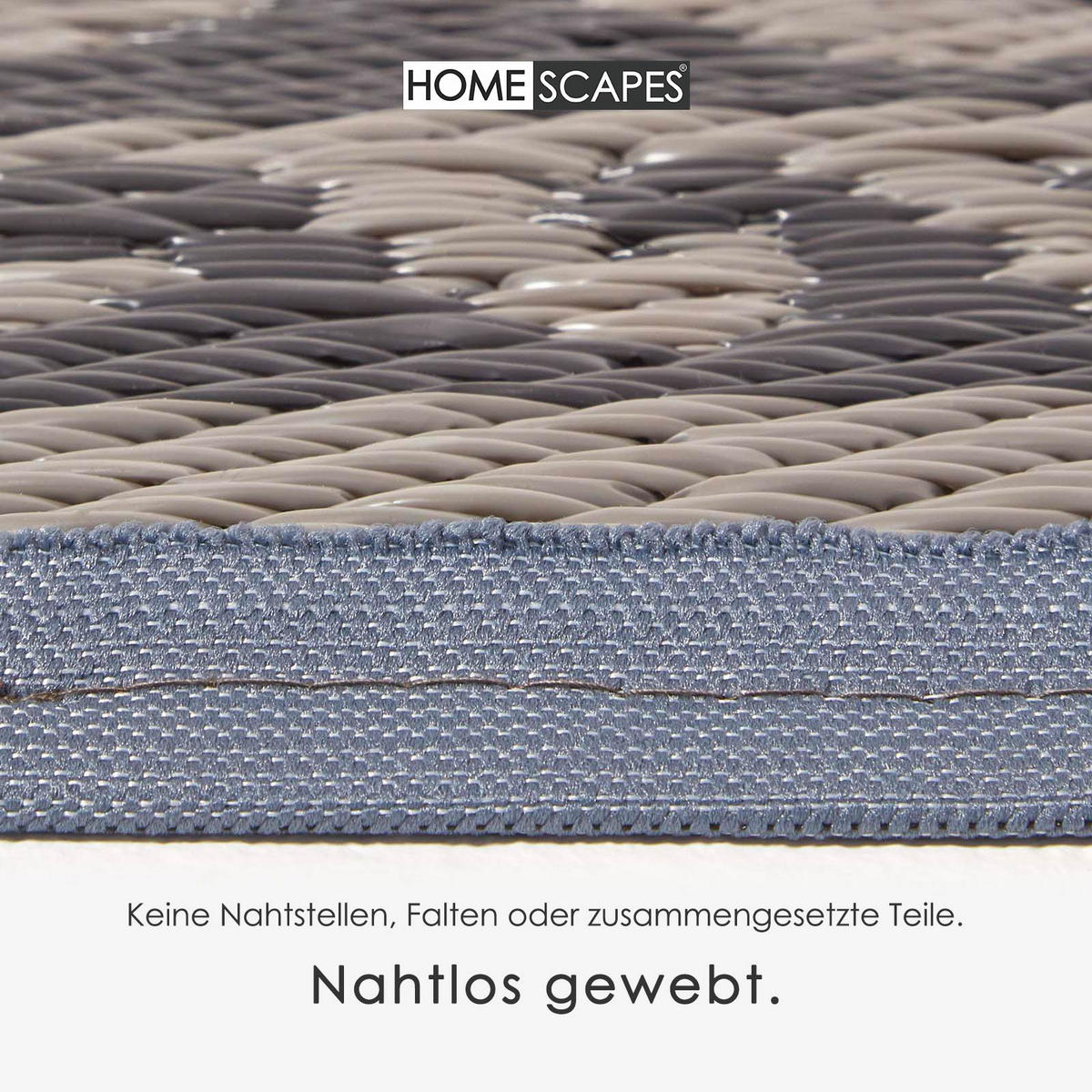 OUTDOORTEPPICH mit Mandala-Muster rund 170 cm - Dunkelgrau, Kunststoff (170/170cm) - Homescapes