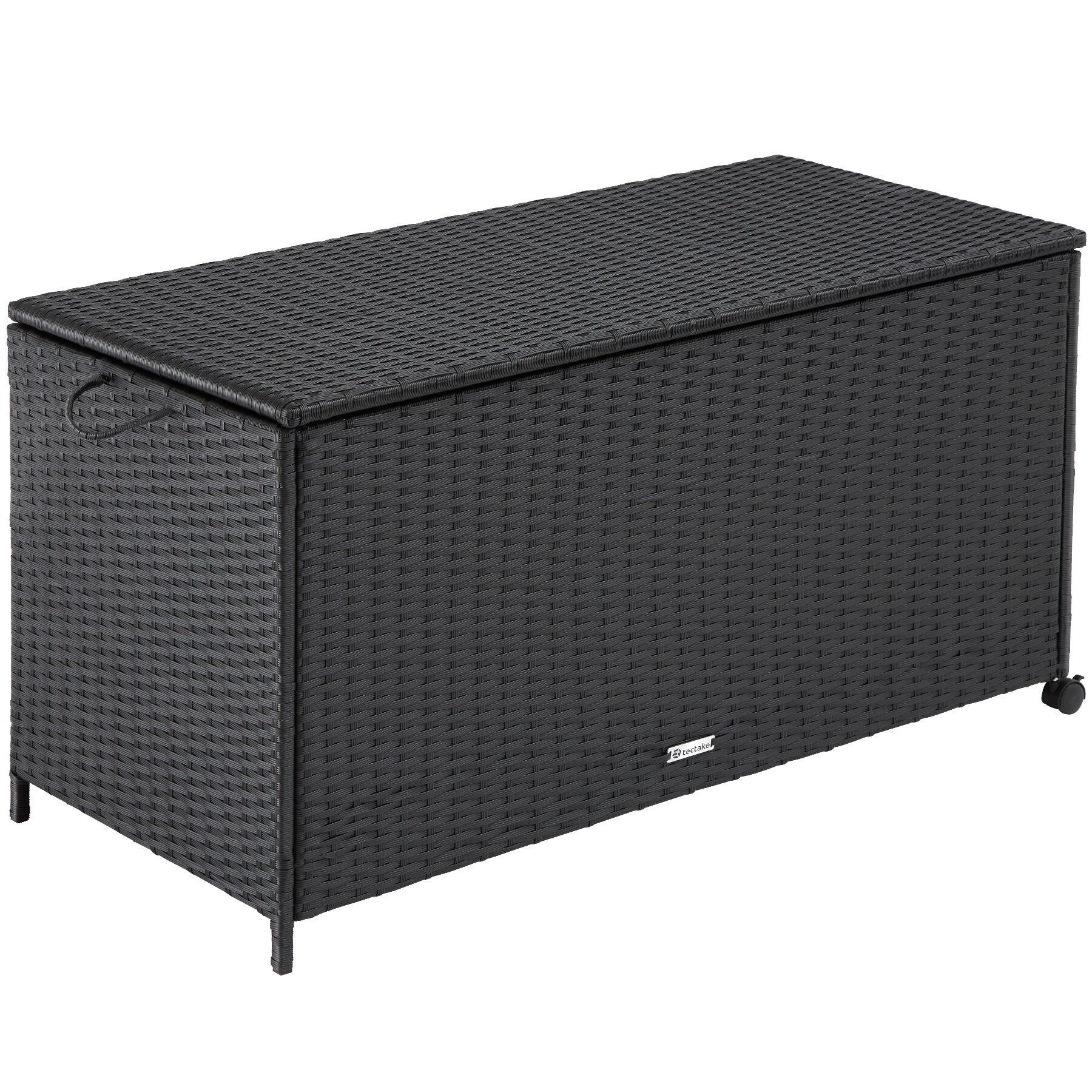 AUFLAGENBOX Kuusamo,117 x 54 x 64 cm,schwarz - Schwarz, Kunststoff (54.5/63/117cm) - tectake