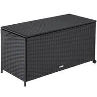 AUFLAGENBOX Kuusamo,117 x 54 x 64 cm,schwarz - Schwarz, Kunststoff (54.5/63/117cm) - tectake