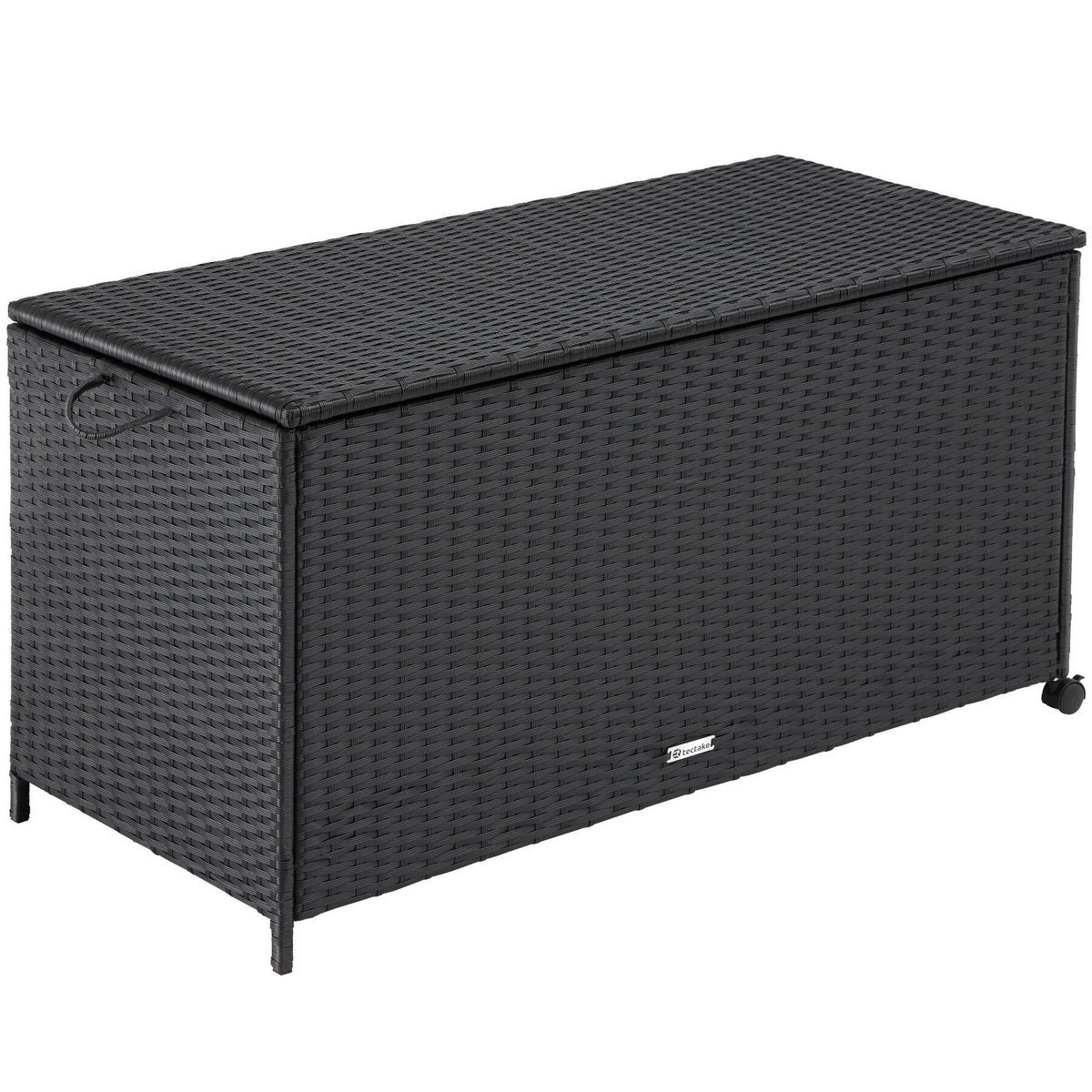 AUFLAGENBOX Kuusamo,117 x 54 x 64 cm,schwarz - Schwarz, Kunststoff (54.5/63/117cm) - tectake