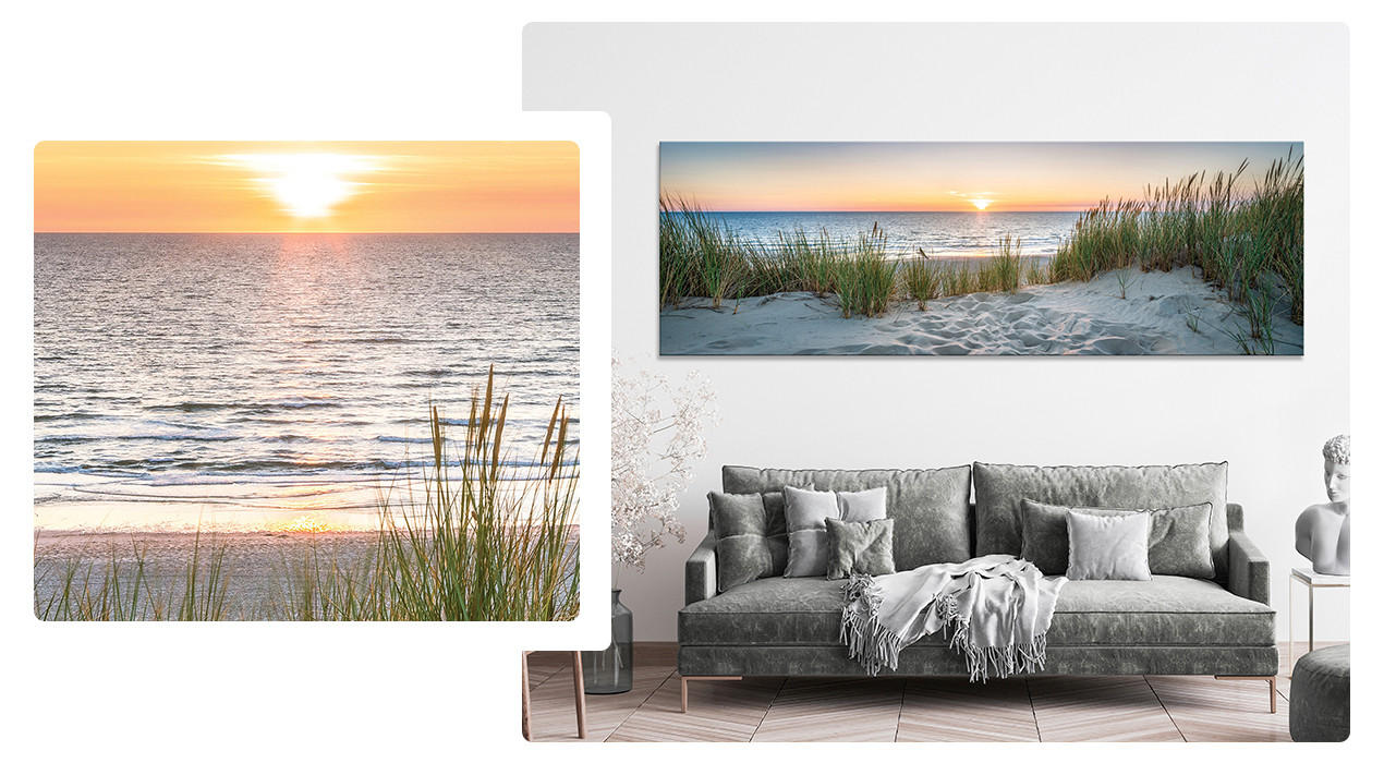 Wandgestaltung im Wohnzimmer - Globtrotter-Bild von Landschaft