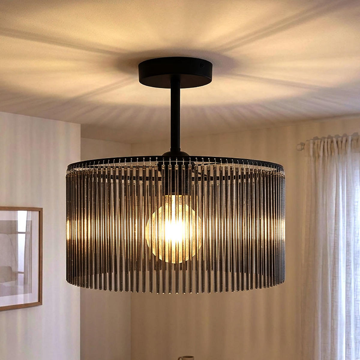 LED DECKENLEUCHTE LEEDS Rauchoptik Grau - Grau, Metall (35/35/32cm) - Nowa