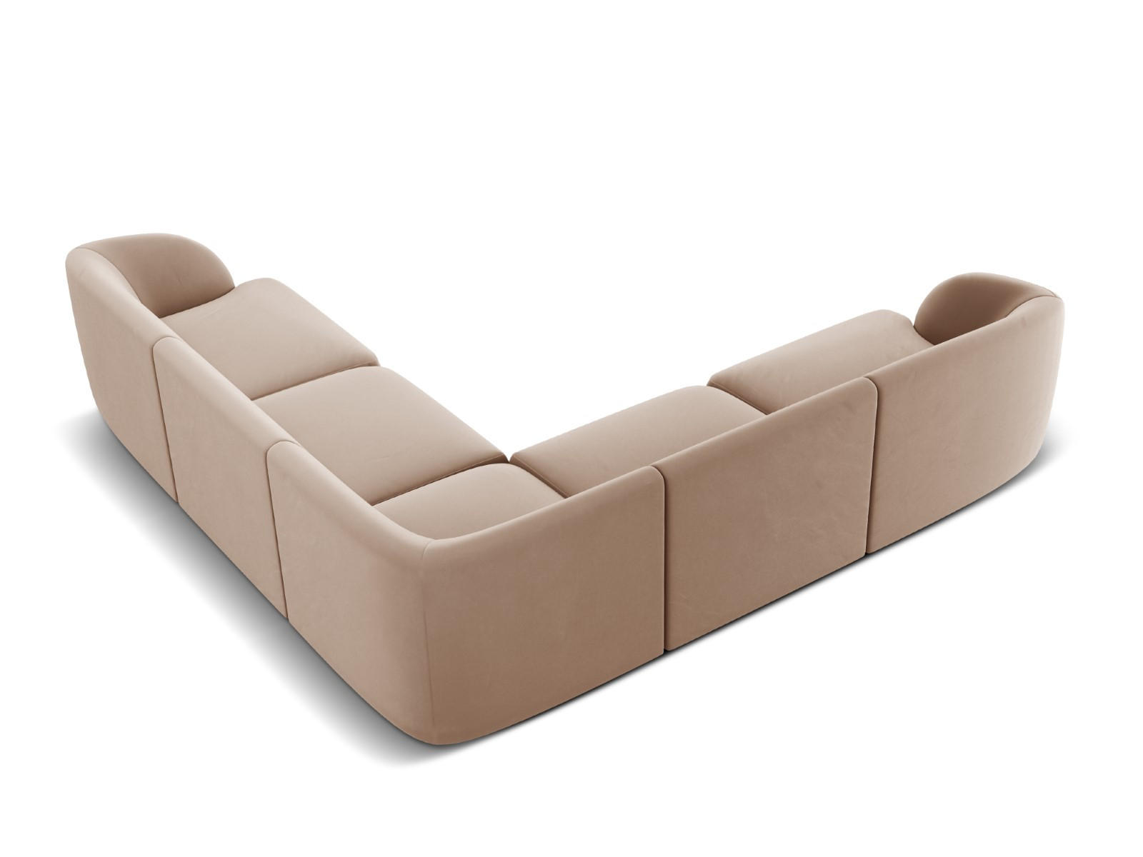 WENDBARES-ECKSOFA Miley aus Samt cappuccino 5 Sitzplätze - Cappuccino, Textil (255/255cm) - Micadoni