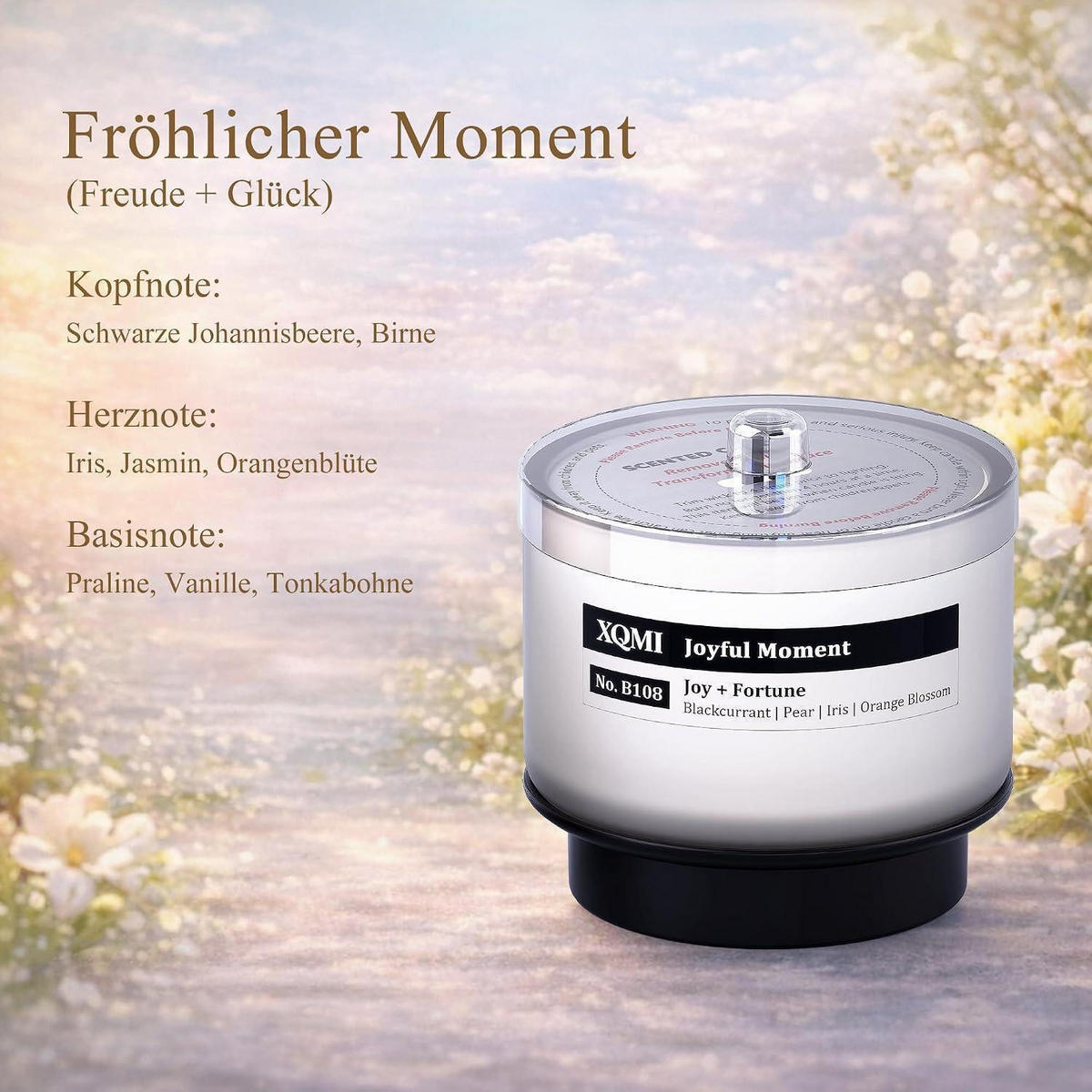 DUFTKERZE Nachfüllung Joyful Moment Sojawachs 35h Brenndauer - Weiß, Paraffin (11cm)