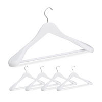 5XVEŠIAKY na oblek - biela, kov/drevo (44.5/24/5.5cm) - Relaxdays