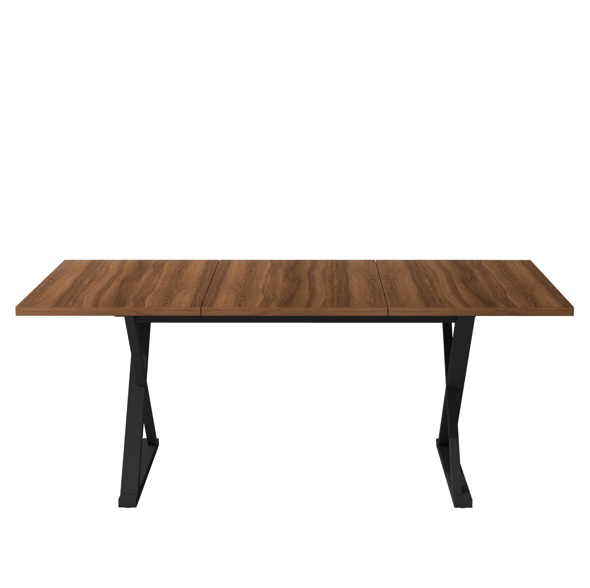 ESSTISCH mit Metallgestell 180/90/75 cm in Walnussfarben für 6–8 Personen - Walnussfarben, Holzwerkstoff (180/90/75cm) - BEAOK