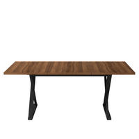 JEDÁLENSKÝ stôl 180/90/75 cm MDF v dekore orecha, čierny, pre 6–8 osôb - farba vlašského orecha, kompozitné drevo (180/90/75cm) - BEAOK