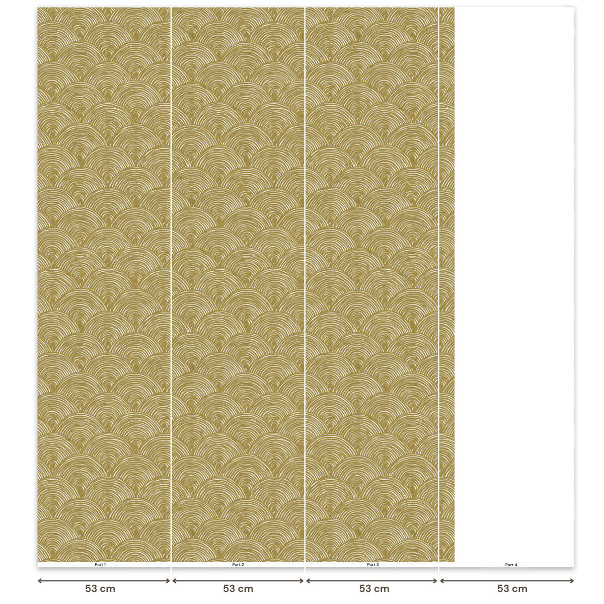 TAPETE - Fächer - Geometrisch - Grün - 160x220 cm - Goldfarben, Papier (160/220cm) - OnlyWow