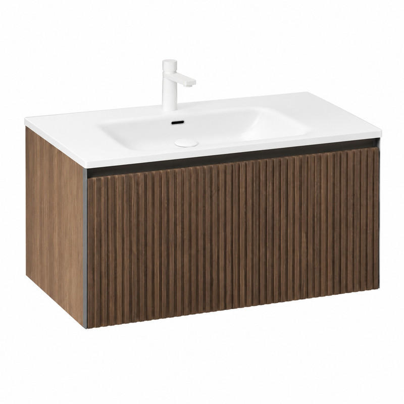 Beauniv Waschtischset Schwarz 46x41.8x80 cm